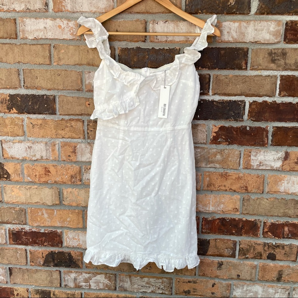 BB DAKOTA Say No More Dress Ivory Polka Dot